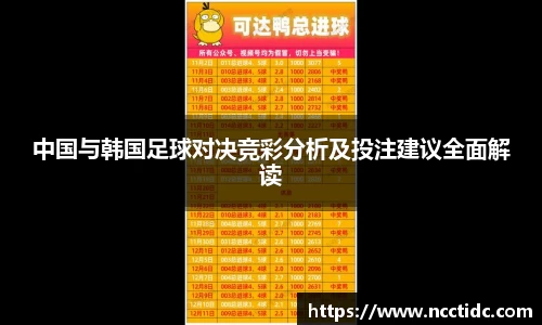 中国与韩国足球对决竞彩分析及投注建议全面解读